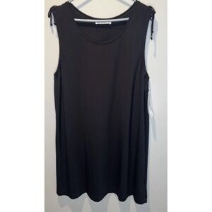 Fig Black Sleeveless Tie Accent Aya Knit Dress XL NEW Minimalist Casual Travel